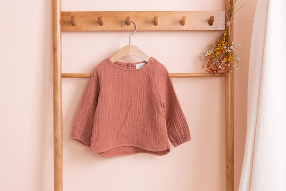 [BEBELOUTE] Daily Girl's Blouse (Pink), Cotton 100%, Kids Blouse_ Made in KOREA